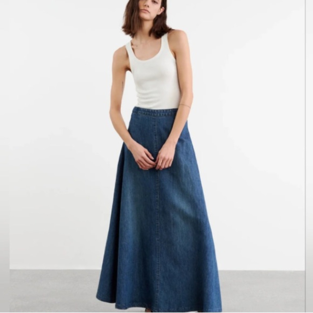 Nili lotan Astrid denim skirt 27 nwt maxi
